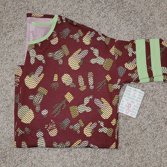 Lularoe Irma Tunic High Low Top Cactus Size S Small 6-8 - Picture 3 of 5